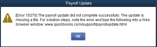 Quicbooks Payroll update error 15270